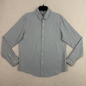 Rhone Commuter Button Down Shirt Mens M Blue Classic Fit Performance Stretch